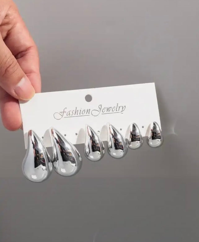 Trendy Acrylic Gold Color Chunky Waterdrop Earrings