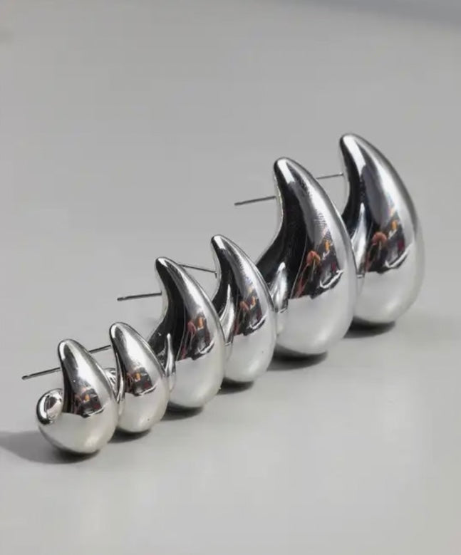 Trendy Acrylic Gold Color Chunky Waterdrop Earrings