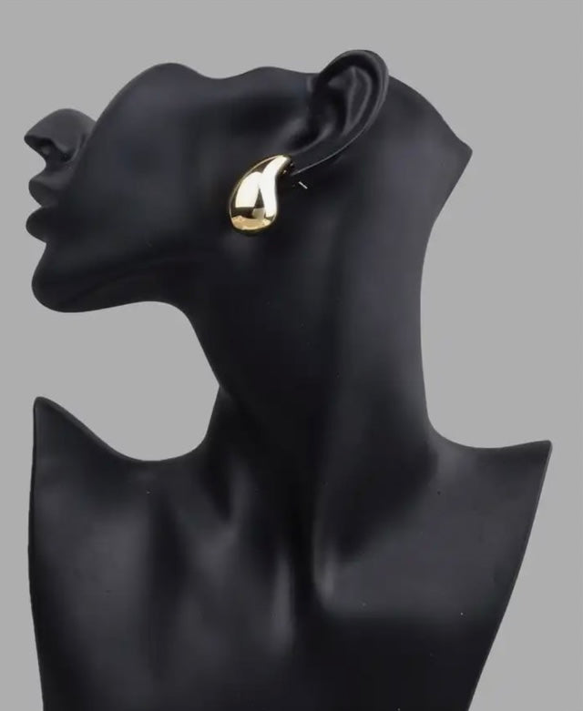Trendy Acrylic Gold Color Chunky Waterdrop Earrings